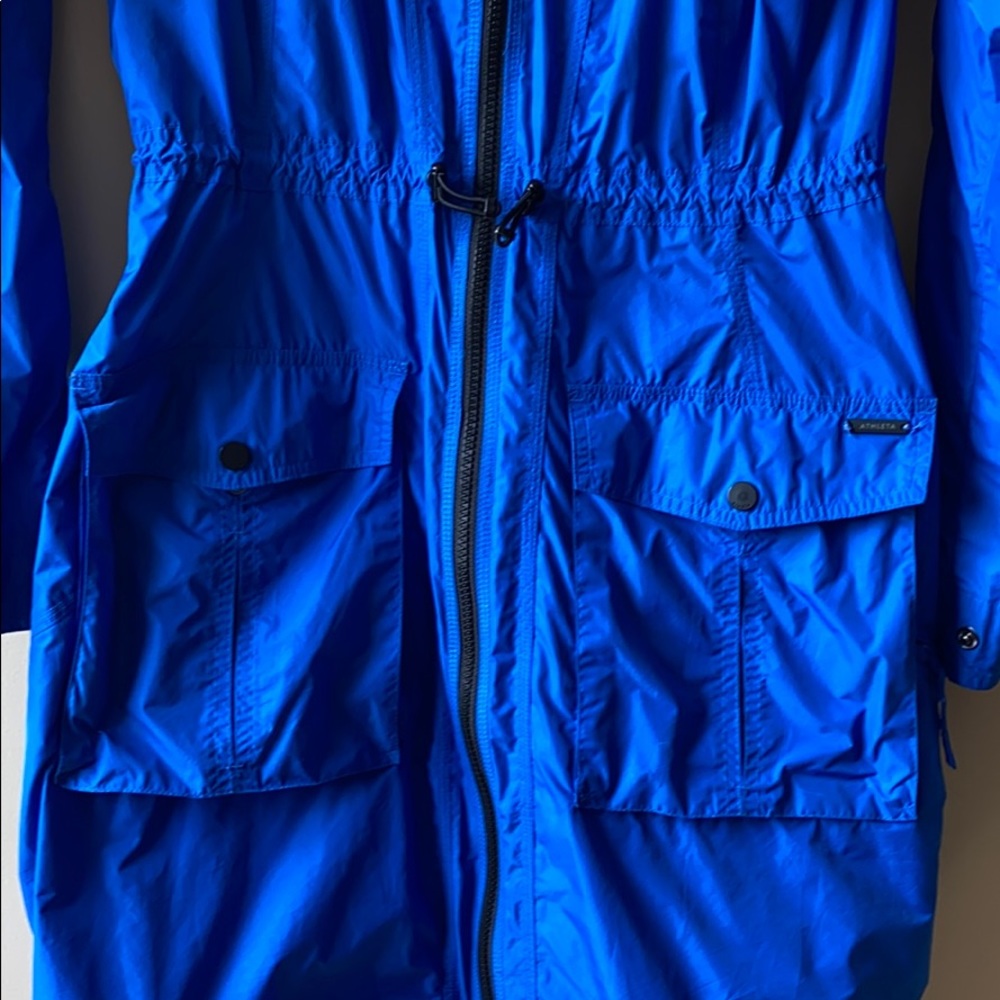 Athleta bright blue raincoat Sz XXS - Picture 2 of 13